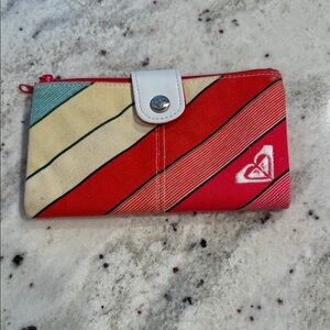 Roxy Red and Cream Striped Women's Wallet